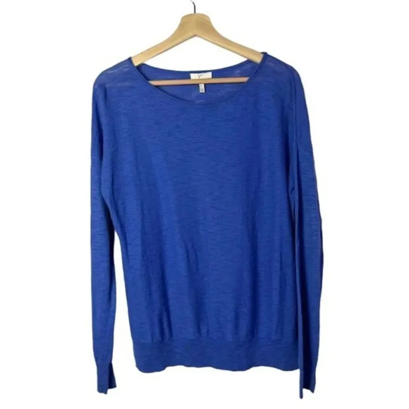 Joie Royal Blue Linen Round Neck Pullover Sweater S - Picture 1 of 5